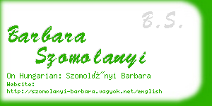 barbara szomolanyi business card